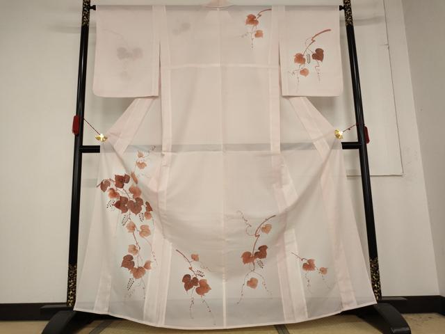 平和屋着物＊夏物 訪問着 絽 蔦の葉文様 洗える着物 AABB0500st