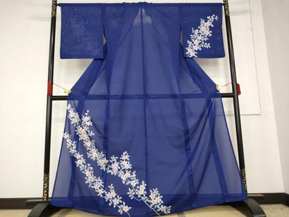 平和屋着物＊夏物 訪問着 絽 枝花文 洗える着物 AABB0504st