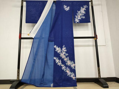 平和屋着物＊夏物 訪問着 絽 枝花文 洗える着物 AABB0504st
