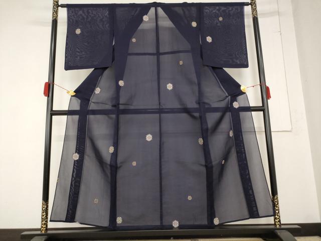平和屋着物＊夏物 小紋 紗 舞花文 正絹 逸品 AABB0512st