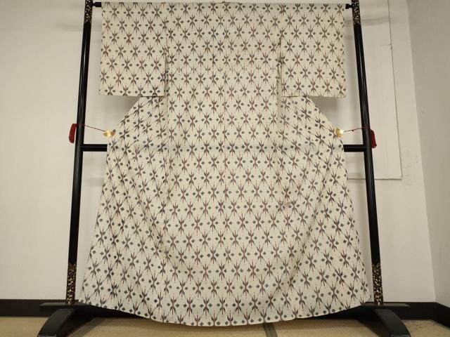 平和屋着物＊夏物 小紋 絽 舞花文 正絹 逸品 AABB0515st