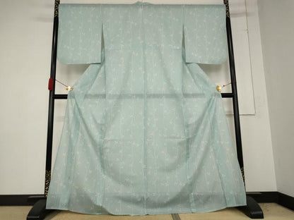 平和屋着物＊夏物 小紋 絽 草花文 洗える着物 AABB0524st