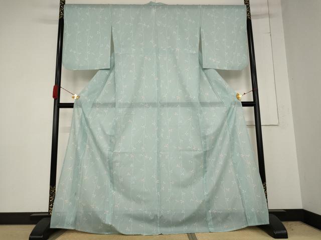平和屋着物＊夏物 小紋 絽 草花文 洗える着物 AABB0524st