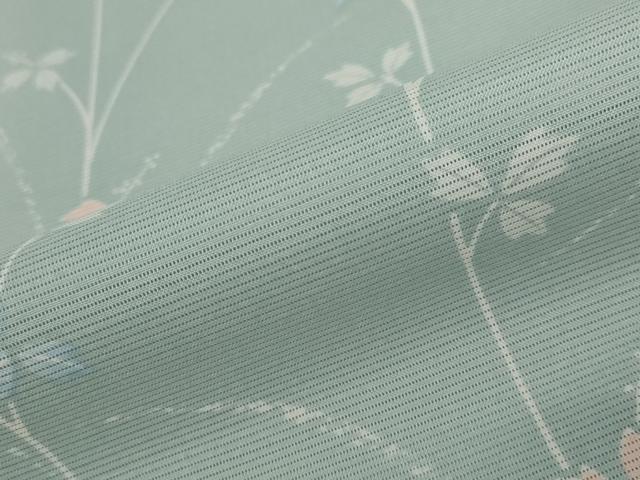 平和屋着物＊夏物 小紋 絽 草花文 洗える着物 AABB0524st