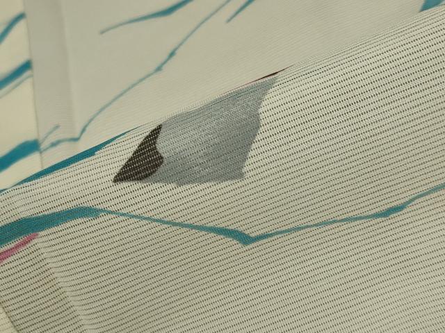 平和屋着物＊夏物 小紋 絽 幾何学文様 洗える着物 AABB0526st