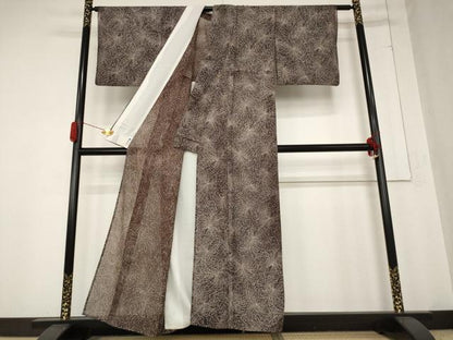 平和屋着物＊夏物 小紋 絽 菊 洗える着物 AABB0527st