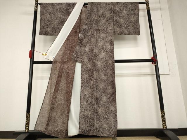 平和屋着物＊夏物 小紋 絽 菊 洗える着物 AABB0527st