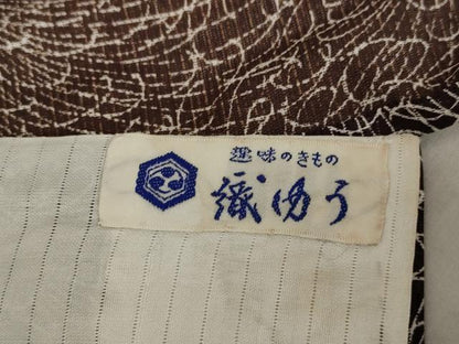 平和屋着物＊夏物 小紋 絽 菊 洗える着物 AABB0527st