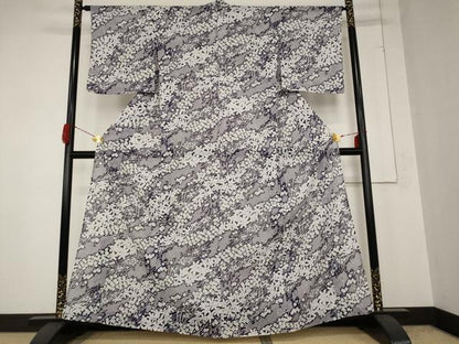 平和屋着物＊夏物 小紋 絽 草花文 洗える着物 未使用 AABB0531st