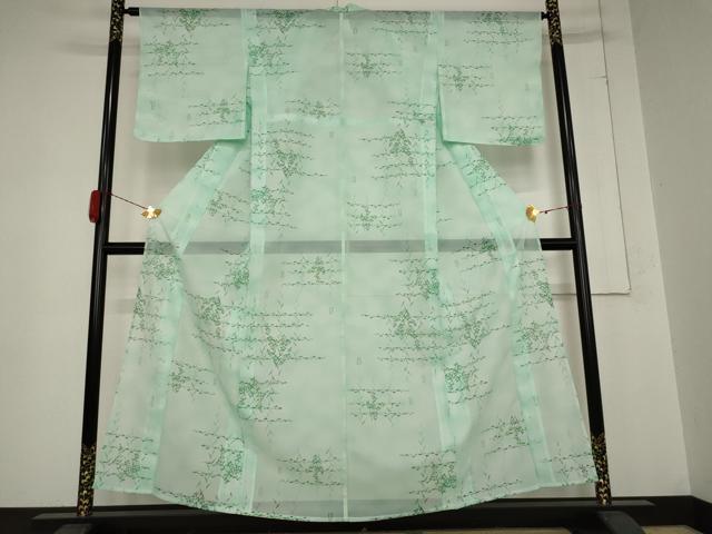 平和屋着物＊夏物 小紋 絽 草花文 洗える着物 AABB0534st