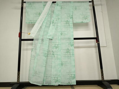 平和屋着物＊夏物 小紋 絽 草花文 洗える着物 AABB0534st