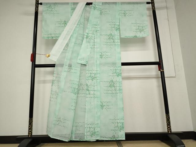 平和屋着物＊夏物 小紋 絽 草花文 洗える着物 AABB0534st