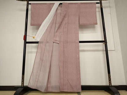 平和屋着物＊夏物　小紋　絽　流水文　洗える着物　AABB0537st