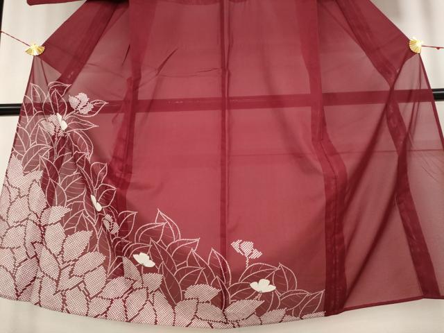 平和屋着物＊夏物　訪問着　絽　草花文　洗える着物　AABB0539st