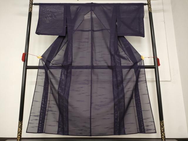平和屋着物＊夏物 色無地 紗 霞文 濃鼠色 洗える着物 AABB0542st