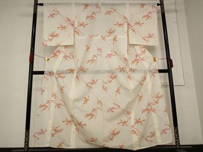 平和屋着物＊夏物 小紋 絽 楓文 洗える着物 未使用 AABB0546st