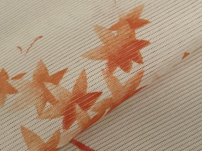 平和屋着物＊夏物 小紋 絽 楓文 洗える着物 未使用 AABB0546st