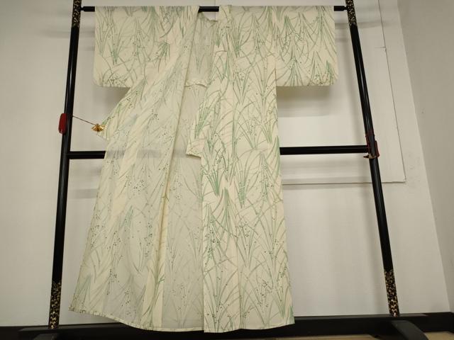平和屋着物＊夏物 小紋 絽 草花文 正絹 逸品 AABB0552st