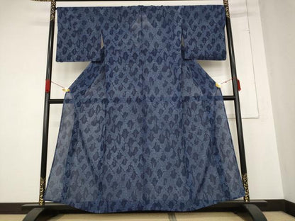 平和屋着物＊夏物 小紋 絽 樹林文 正絹 逸品 AABB0559st