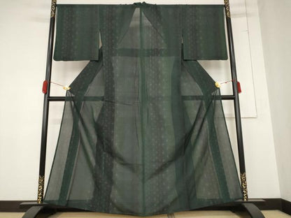 平和屋着物＊夏物 本場大島紬 夏大島 麻の葉文様 伊勢丹扱い 正絹 逸品 AABB0560st