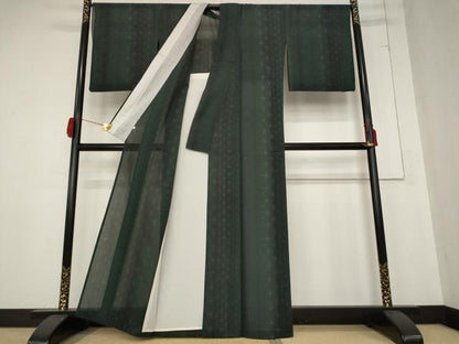 平和屋着物＊夏物 本場大島紬 夏大島 麻の葉文様 伊勢丹扱い 正絹 逸品 AABB0560st