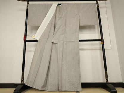 平和屋着物▽上質な紬 単衣 白根沢 もじり織 蜻蛉 正絹 逸品 AABB0562st