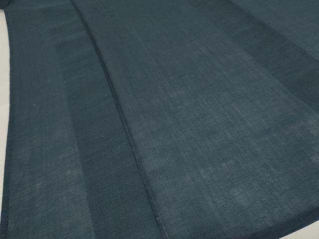 平和屋着物＊夏物 男性 紗紬 藍鉄色 正絹 逸品 AABB0565st