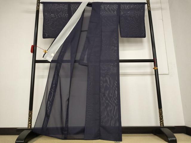 平和屋着物＊夏物 色無地 絽 黒紅色 洗える着物 未使用 AABB0570st