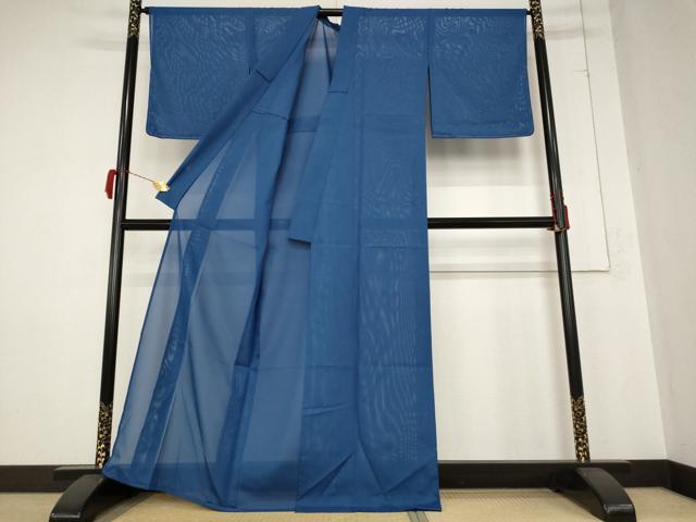 平和屋着物＊夏物 色無地 絽 瑠璃色 洗える着物 未使用 AABB0573st