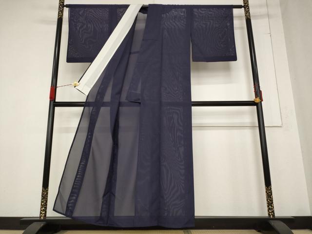 平和屋着物＊夏物 色無地 絽 濃鼠色 洗える着物 AABB0574st