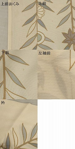 平和屋着物＊夏物 訪問着 絽 駒刺繍 流水花鳥文 金彩 正絹 逸品 AABB0580st