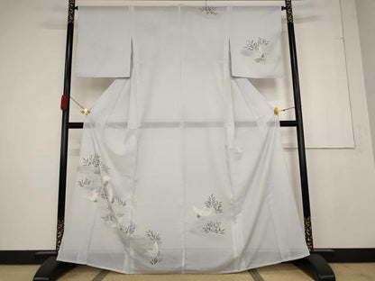 平和屋着物＊夏物 訪問着 絽 流水飛鳥文 洗える着物 AABB0589st