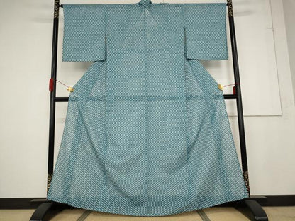 平和屋着物＊夏物 小紋 絽 花菱尽くし 洗える着物 AABB0591st