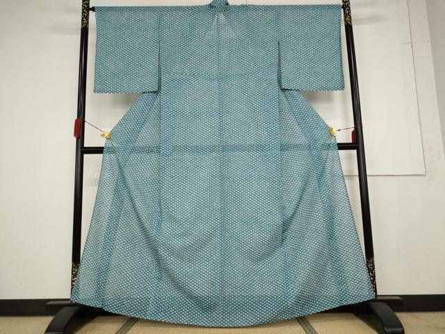 平和屋着物＊夏物 小紋 絽 花菱尽くし 洗える着物 AABB0591st