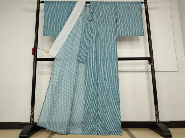 平和屋着物＊夏物 小紋 絽 花菱尽くし 洗える着物 AABB0591st