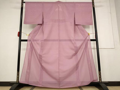 平和屋着物＊夏物 色無地 絽 長春色 洗える着物 AABB0592st