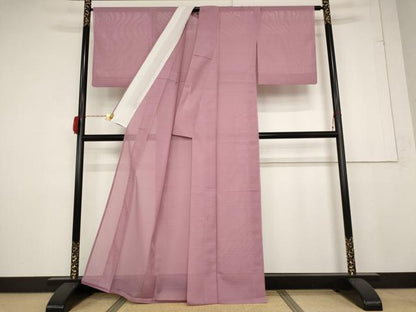 平和屋着物＊夏物 色無地 絽 長春色 洗える着物 AABB0592st