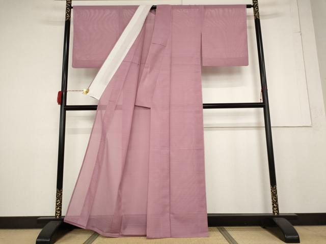 平和屋着物＊夏物 色無地 絽 長春色 洗える着物 AABB0592st