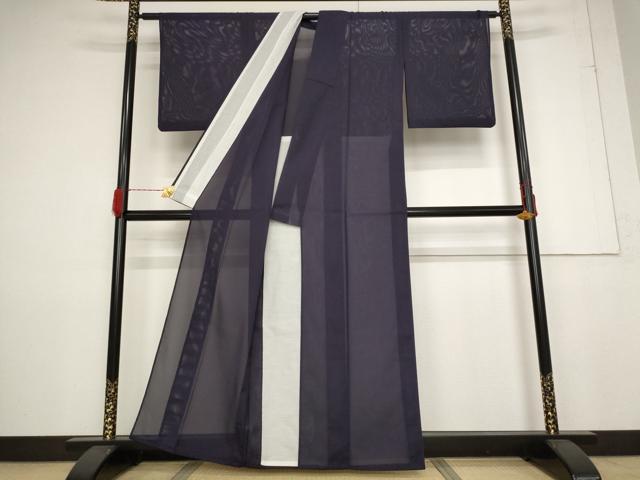 平和屋着物＊夏物 色無地 絽 濃鼠色 洗える着物 AABB0600st