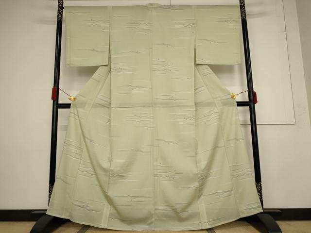 平和屋着物＊夏物 小紋 絽 立波文 洗える着物 AABB0605st