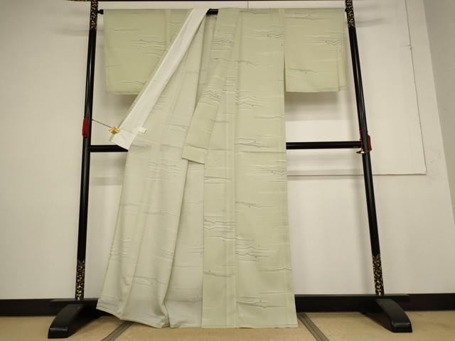 平和屋着物＊夏物 小紋 絽 立波文 洗える着物 AABB0605st