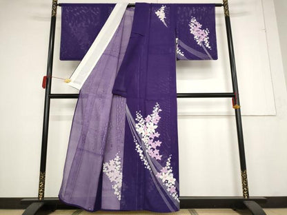 平和屋着物＊夏物　訪問着　絽　草花文　洗える着物　未使用　AABB0606st