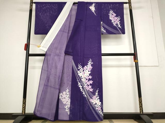 平和屋着物＊夏物　訪問着　絽　草花文　洗える着物　未使用　AABB0606st