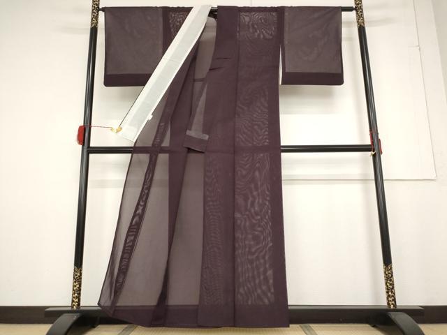 平和屋着物＊夏物 色無地 絽 似せ紫色 洗える着物 AABB0611st