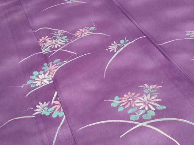 平和屋着物＊夏物 訪問着 芝花文 暈し染め 洗える着物 AABB0616st