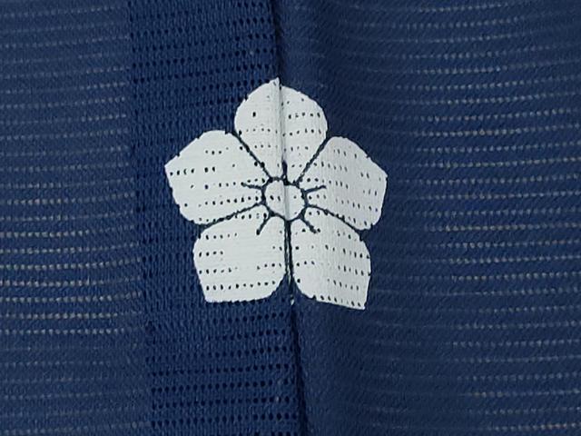平和屋着物＊夏物 色無地 絽 紺色 洗える着物 AABB0618st