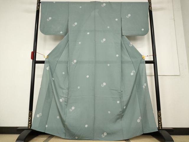 平和屋着物＊夏物 小紋 絽 花丸文 正絹 逸品 AABB0621st