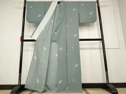 平和屋着物＊夏物 小紋 絽 花丸文 正絹 逸品 AABB0621st