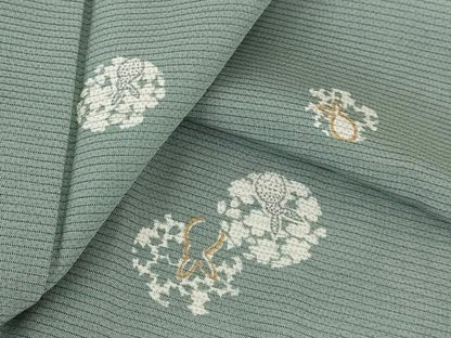 平和屋着物＊夏物 小紋 絽 花丸文 正絹 逸品 AABB0621st