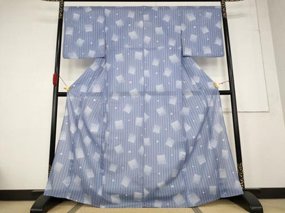 平和屋着物＊夏物 小紋 絽 抽象文様 洗える着物 AABB0629st